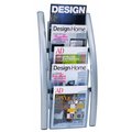 Alba Usa Alba Usa LLC DDICE5M ALBA Silver Grey Acrylic Wall Literature Display with 5 Translucent Compartments DDICE5M